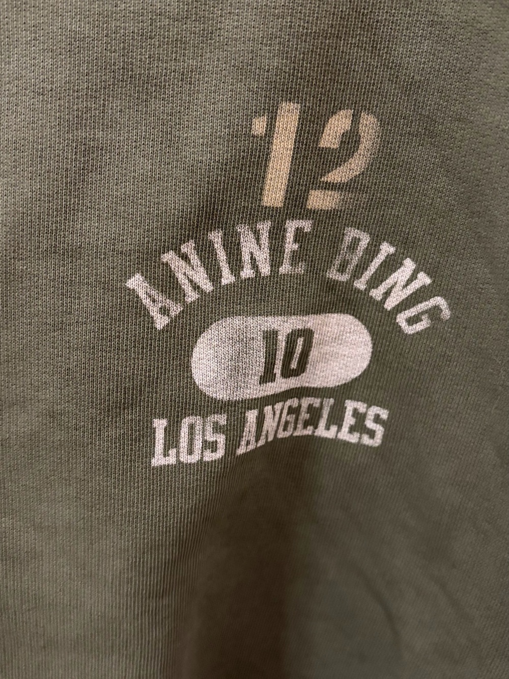 ANINE BING LA 2012 Army Green Graphic Sweatshirt L - Picture 7 of 10